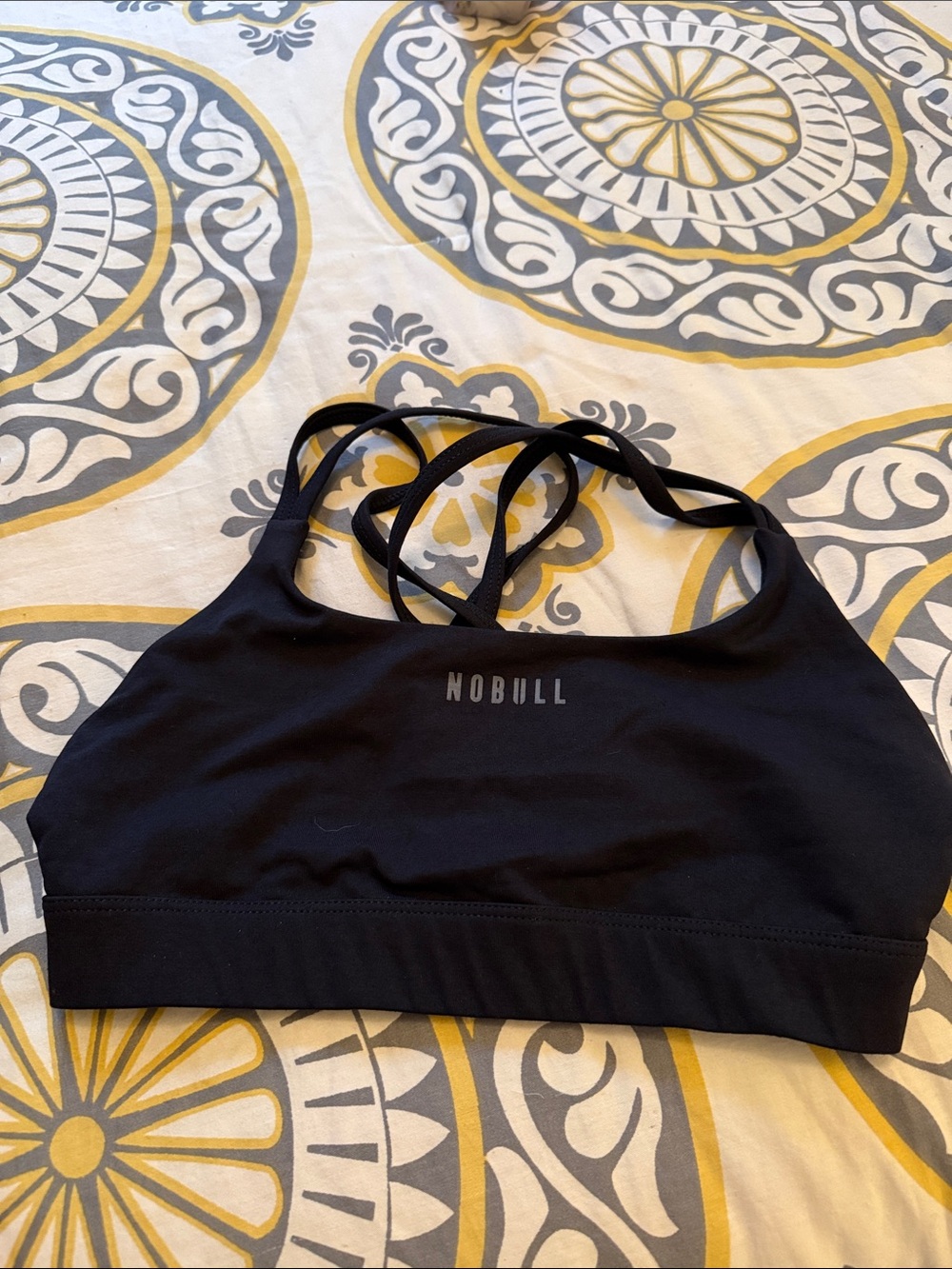 NOBULL Black Strappy Crossback Sports Bra- Size Medium